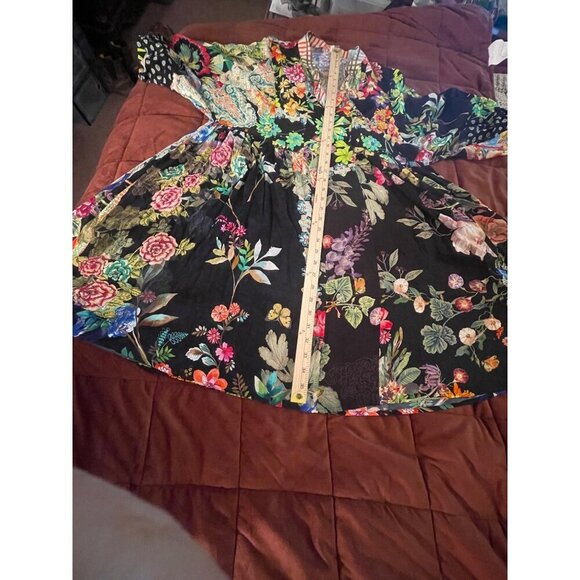 Johnny Was Floral Kimono Dress With Tassel Tie Womens Boho Style Women’s Sz L wi - Picture 14 of 16